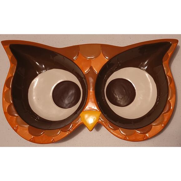 Mesa Owl Eyes Ceramic Divided Serving Dish Vintage Retro Mesa Home Products - Picture 2 of 5